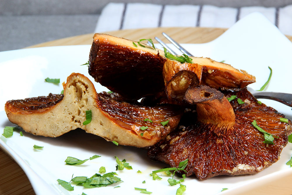 Proceso de preparación de níscalos a la plancha