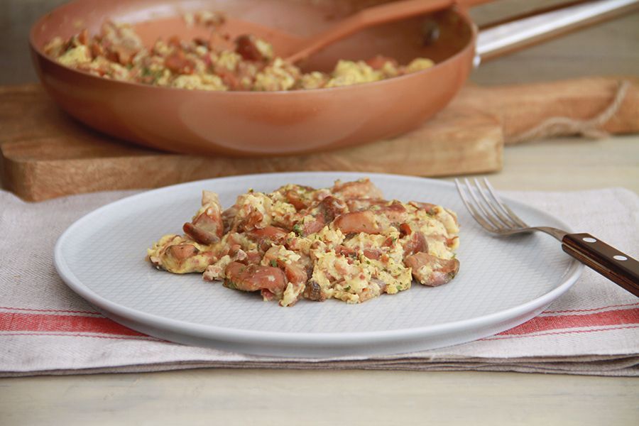 Proceso de preparación del revuelto